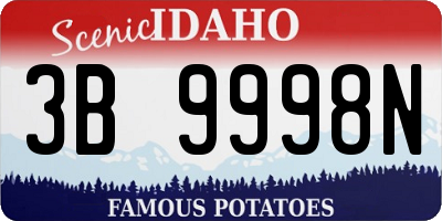 ID license plate 3B9998N