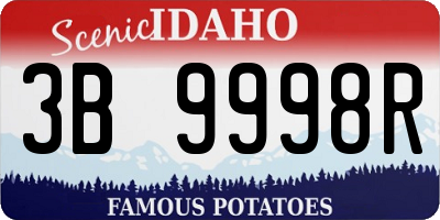 ID license plate 3B9998R