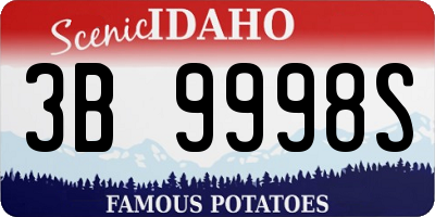 ID license plate 3B9998S