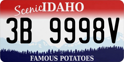 ID license plate 3B9998V