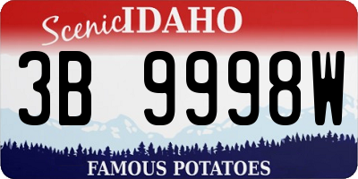 ID license plate 3B9998W