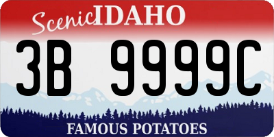 ID license plate 3B9999C