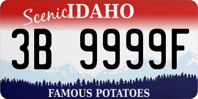 ID license plate 3B9999F
