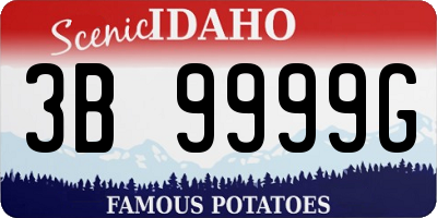 ID license plate 3B9999G