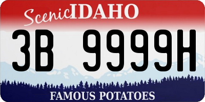 ID license plate 3B9999H