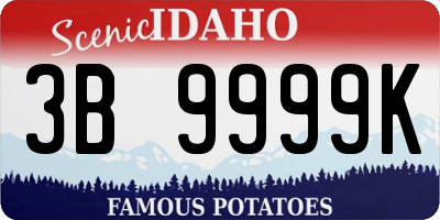 ID license plate 3B9999K