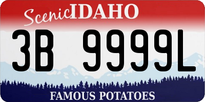 ID license plate 3B9999L