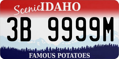 ID license plate 3B9999M