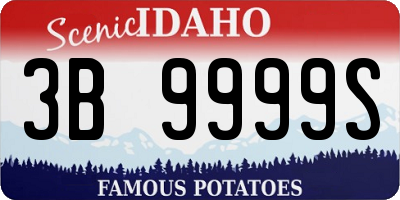 ID license plate 3B9999S