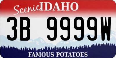 ID license plate 3B9999W