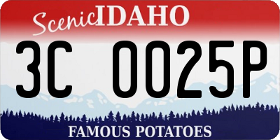 ID license plate 3C0025P