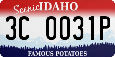 ID license plate 3C0031P