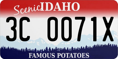 ID license plate 3C0071X