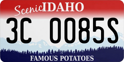 ID license plate 3C0085S