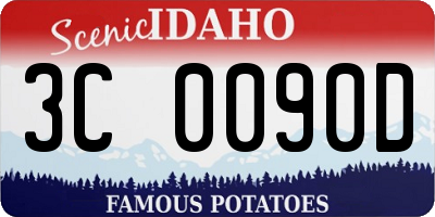 ID license plate 3C0090D