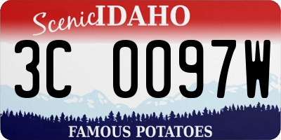 ID license plate 3C0097W