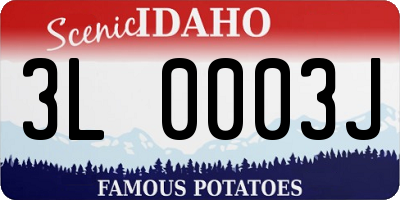 ID license plate 3L0003J