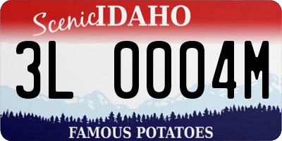 ID license plate 3L0004M