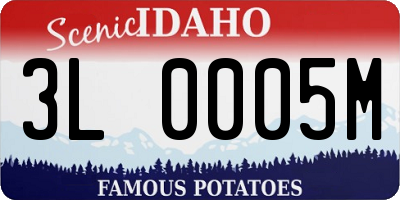 ID license plate 3L0005M