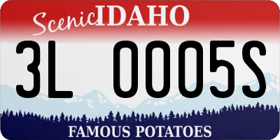 ID license plate 3L0005S