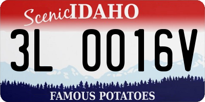 ID license plate 3L0016V