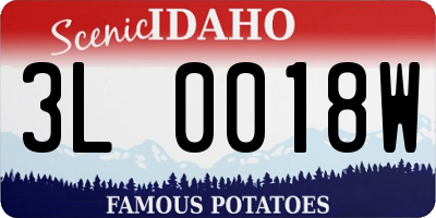 ID license plate 3L0018W