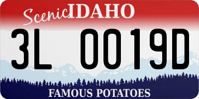 ID license plate 3L0019D