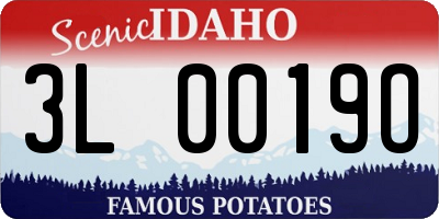 ID license plate 3L0019O