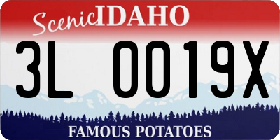 ID license plate 3L0019X