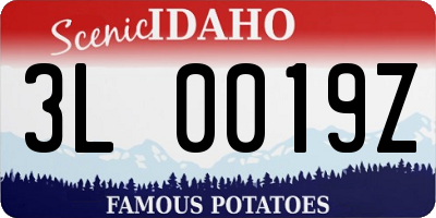 ID license plate 3L0019Z