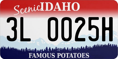 ID license plate 3L0025H