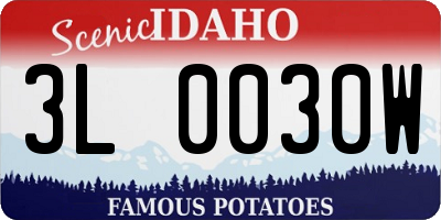 ID license plate 3L0030W