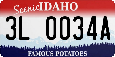 ID license plate 3L0034A