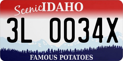 ID license plate 3L0034X
