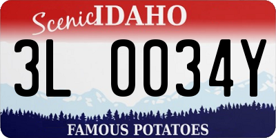ID license plate 3L0034Y