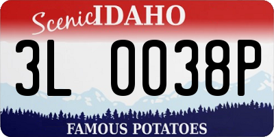 ID license plate 3L0038P