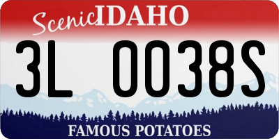 ID license plate 3L0038S