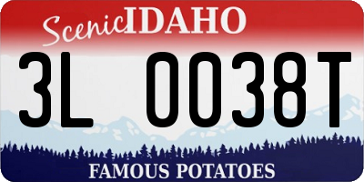 ID license plate 3L0038T
