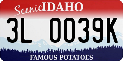 ID license plate 3L0039K
