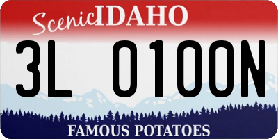 ID license plate 3L0100N