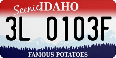 ID license plate 3L0103F