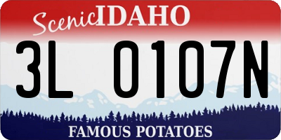 ID license plate 3L0107N
