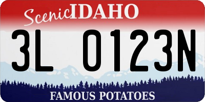 ID license plate 3L0123N