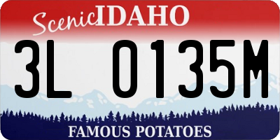 ID license plate 3L0135M