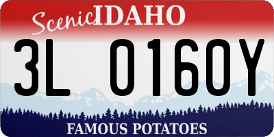 ID license plate 3L0160Y