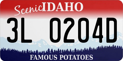ID license plate 3L0204D