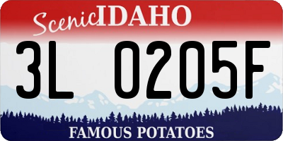 ID license plate 3L0205F
