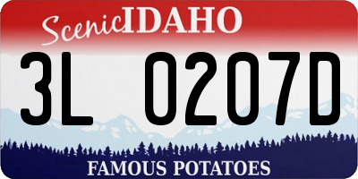 ID license plate 3L0207D