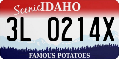 ID license plate 3L0214X