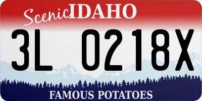 ID license plate 3L0218X